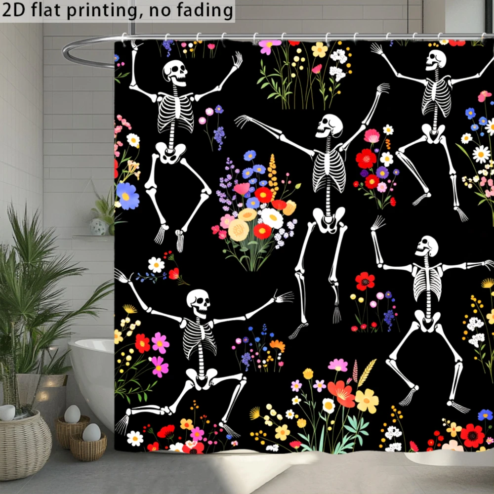 Colorful Skeleton Floral Print Shower Curtain Gothic Bohemian Bathroom Decor Waterproof Novelty Art Home Accessories
Colorful Skeleton Floral Print Shower Curtain Gothic Bohemian Bathroom Decor Waterproof Novelty Art Home Accessories