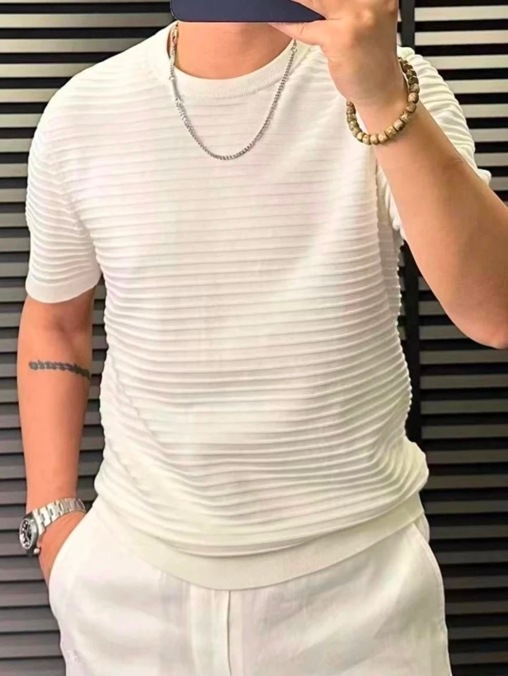 Summer Fashionable Men's Casual Half Sleeve Lightweight Comfortable Short Sleeve Trendy Versatile Knitted T-Shirt Urban Style...
Summer Fashionable Men's Casual Half Sleeve Lightweight Comfortable Short Sleeve Trendy Versatile Knitted T-Shirt Urban Style...