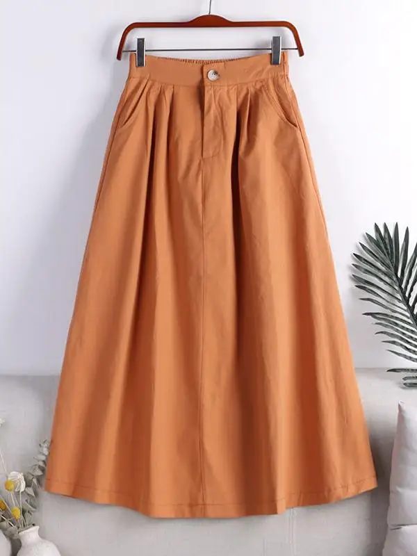 Fashionable Summer 2024 A-Line Midi Skirt Women's Pure Color Bell Bottoms Button Pocket Slimming Half-length Skirts
Fashionable Summer 2024 A-Line Midi Skirt Women's Pure Color Bell Bottoms Button Pocket Slimming Half-length Skirts