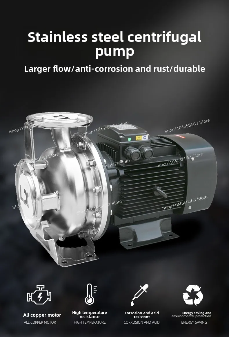 Stainless Steel Centrifugal Pump with Full Copper Motor High Temperature Resistance Water Shortage Protection
Stainless Steel Centrifugal Pump with Full Copper Motor High Temperature Resistance Water Shortage Protection