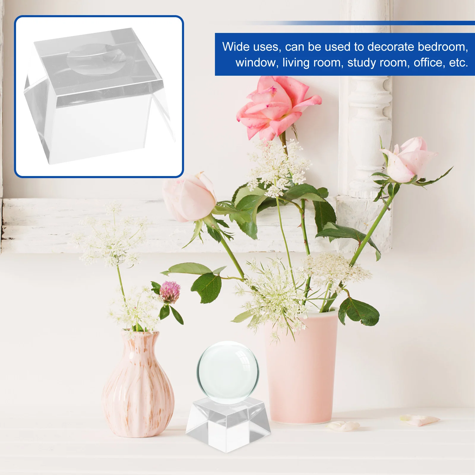 Crystal-Ball Base Exquisite Transparent Trapezoid Shaped Desktop Crystal Adornment Decorative Stand for Home Office Study Room
Crystal-Ball Base Exquisite Transparent Trapezoid Shaped Desktop Crystal Adornment Decorative Stand for Home Office Study Room