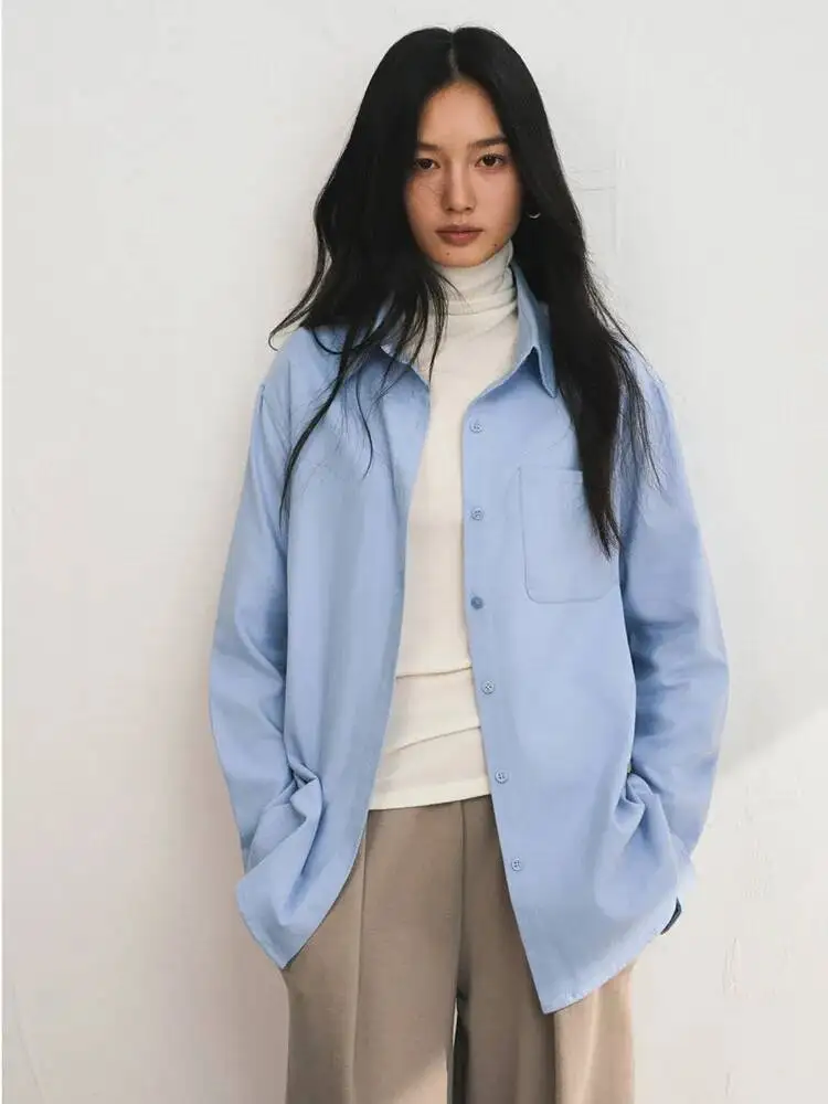 Autumn Winter Pure Cotton Shirts Women Turn Down Collar Solid Color Long Sleeve Casual Shirt
Autumn Winter Pure Cotton Shirts Women Turn Down Collar Solid Color Long Sleeve Casual Shirt