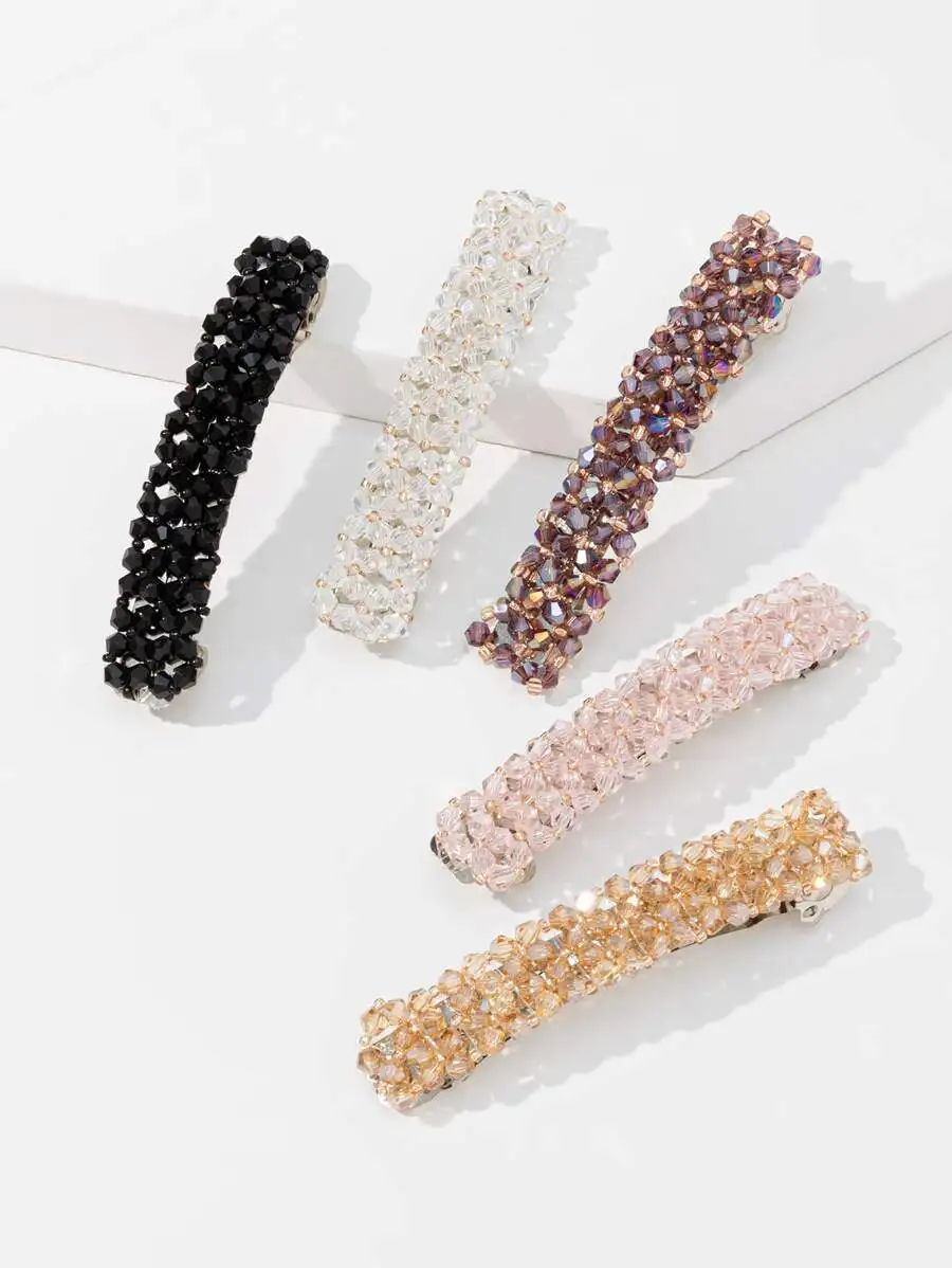 5-Piece Luxury Crystal-Adorned Hair Claw Clips – Multicolor Beaded Barrettes For Stylish Updos
5-Piece Luxury Crystal-Adorned Hair Claw Clips – Multicolor Beaded Barrettes For Stylish Updos