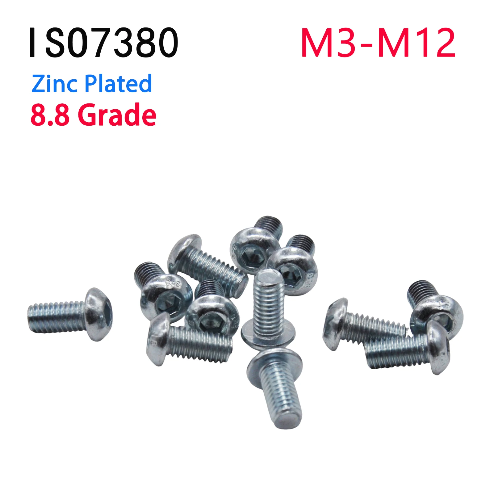 2-50Pcs 8.8 High-intensity ISO7380 Zinc Plated Allen Socket Head Screw M3 M4 M5 M6 M8 M10 M12 Hexagon Socket Button Head Screws
2-50Pcs 8.8 High-intensity ISO7380 Zinc Plated Allen Socket Head Screw M3 M4 M5 M6 M8 M10 M12 Hexagon Socket Button Head Screws