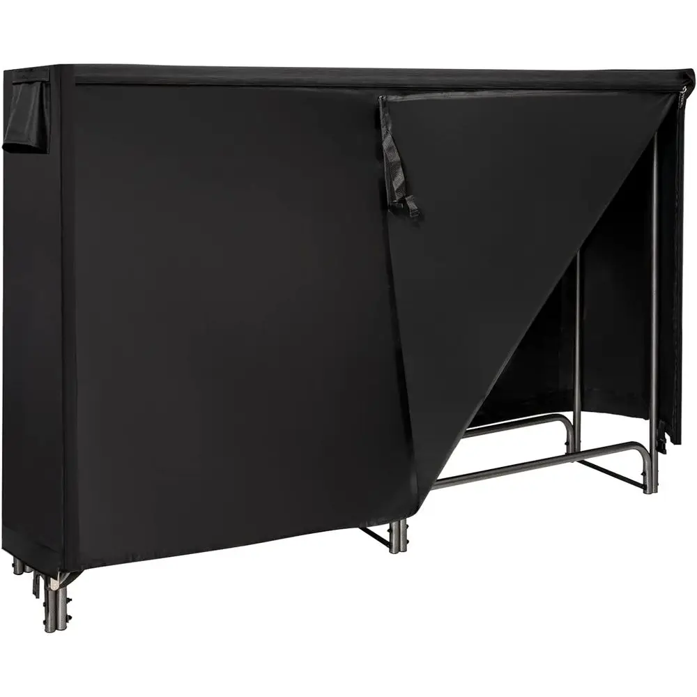 Outdoor Heavy Duty Log Rack with Cover, Weather Resistant Firewood Storage Stacker for Patio and Courtyard