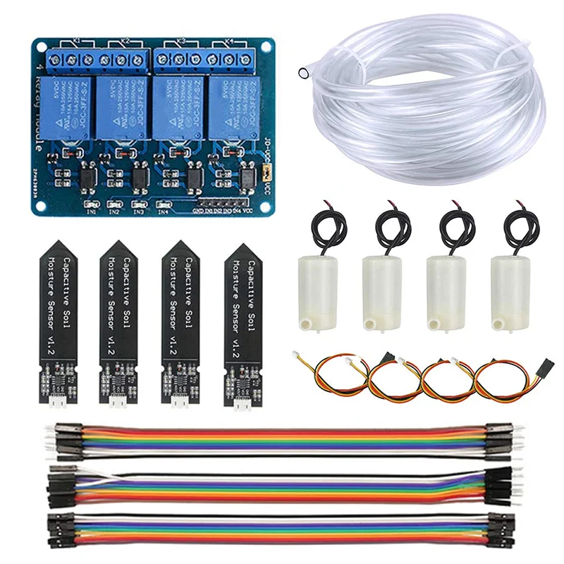 Upgrade Automatic Irrigation DIY Kit Self Watering System for Garden Plant, 4pcs Soil Moisture Sensor 4 Channel Relay 4pcs W
Upgrade Automatic Irrigation DIY Kit Self Watering System for Garden Plant, 4pcs Soil Moisture Sensor 4 Channel Relay 4pcs W