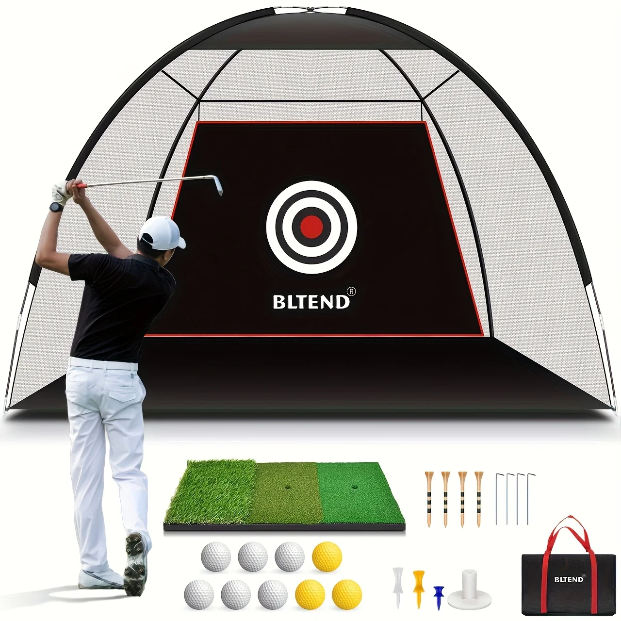 Golf Net with Mat A|B|C, Heavy Duty Golf Hitting Net, 10x7ft Golf Practice Nets for Backyard Driving, Golf Hitting Training Net
Golf Net with Mat A|B|C, Heavy Duty Golf Hitting Net, 10x7ft Golf Practice Nets for Backyard Driving, Golf Hitting Training Net