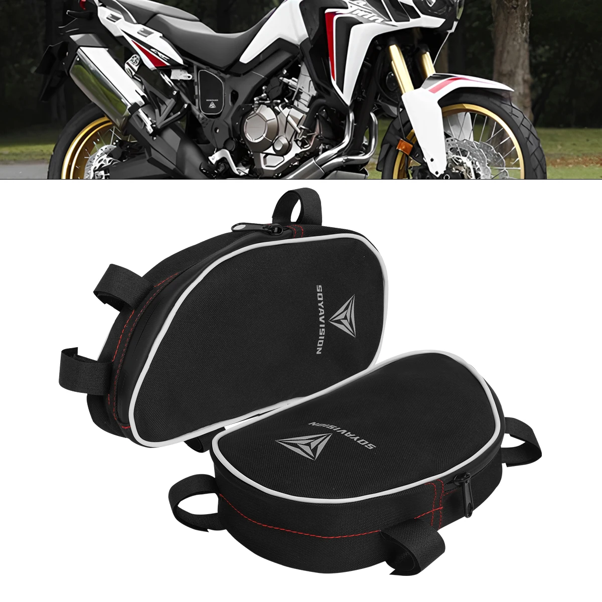Black Motorcycle Frame Crash Bars Bag Waterproof Bumper Repair Tool Storage Bags For Honda CRF1000L Africa Twin 2015 2016 2017
Black Motorcycle Frame Crash Bars Bag Waterproof Bumper Repair Tool Storage Bags For Honda CRF1000L Africa Twin 2015 2016 2017
