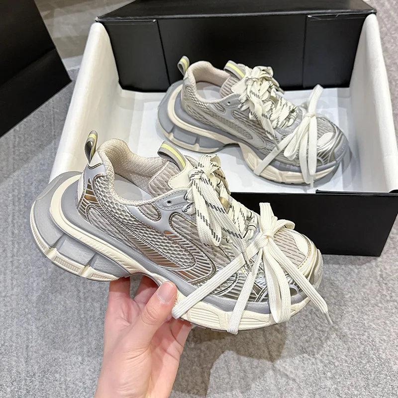 Round Head Mesh Lace-up Women Shoes Summer Patchwork Thick Bottom Sneakers Cover Heel Casual Shoes Soft Sole Zapatos Mujer
Round Head Mesh Lace-up Women Shoes Summer Patchwork Thick Bottom Sneakers Cover Heel Casual Shoes Soft Sole Zapatos Mujer