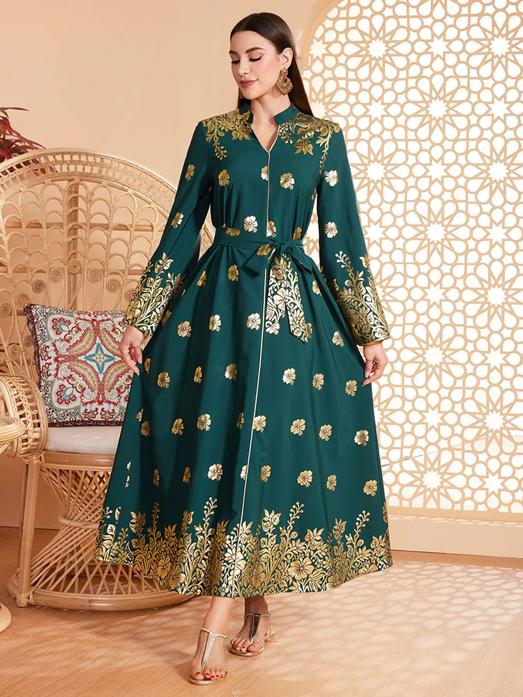Fashion Muslim Women Belted Maxi Dress Bronzing Robe Marocain Kaftan Dubai Turkey Party Gown Abaya Eid Djellaba Islamic Jalabiya
Fashion Muslim Women Belted Maxi Dress Bronzing Robe Marocain Kaftan Dubai Turkey Party Gown Abaya Eid Djellaba Islamic Jalabiya