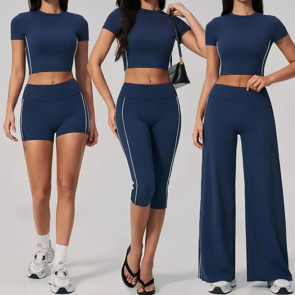 Women Tracksuit 2PCS Yoga Set Sports Outfit Running Workout Clothes Gym Set Short Sleeves Sports Top Athletic Wear Yoga Clothing
Women Tracksuit 2PCS Yoga Set Sports Outfit Running Workout Clothes Gym Set Short Sleeves Sports Top Athletic Wear Yoga Clothing
