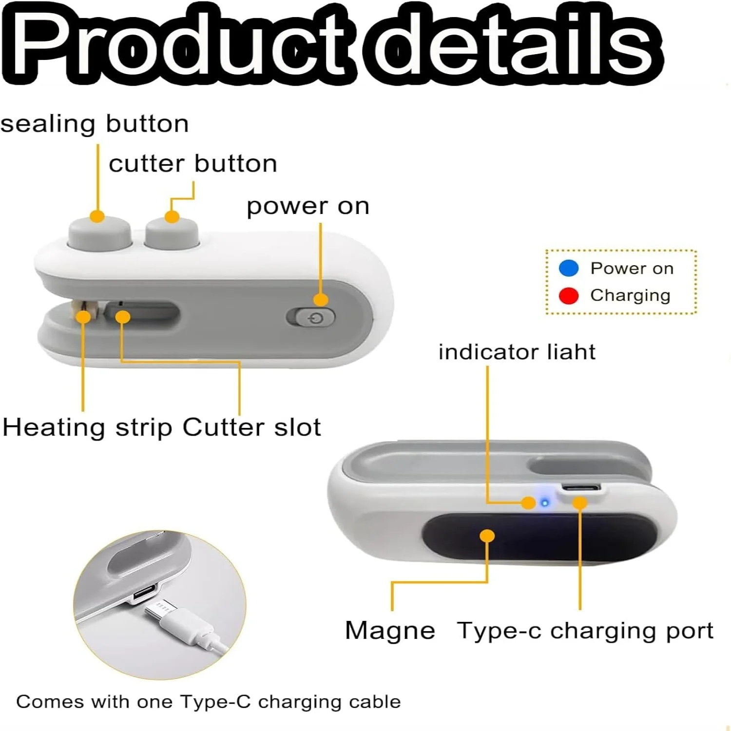 Mini Bag Sealer, 2024 New 2 in 1 USB Rechargeable Chip Bag Sealer Heat Seal Tool, Portable Handheld Vacuum Food Sealer Bag Seali
Mini Bag Sealer, 2024 New 2 in 1 USB Rechargeable Chip Bag Sealer Heat Seal Tool, Portable Handheld Vacuum Food Sealer Bag Seali