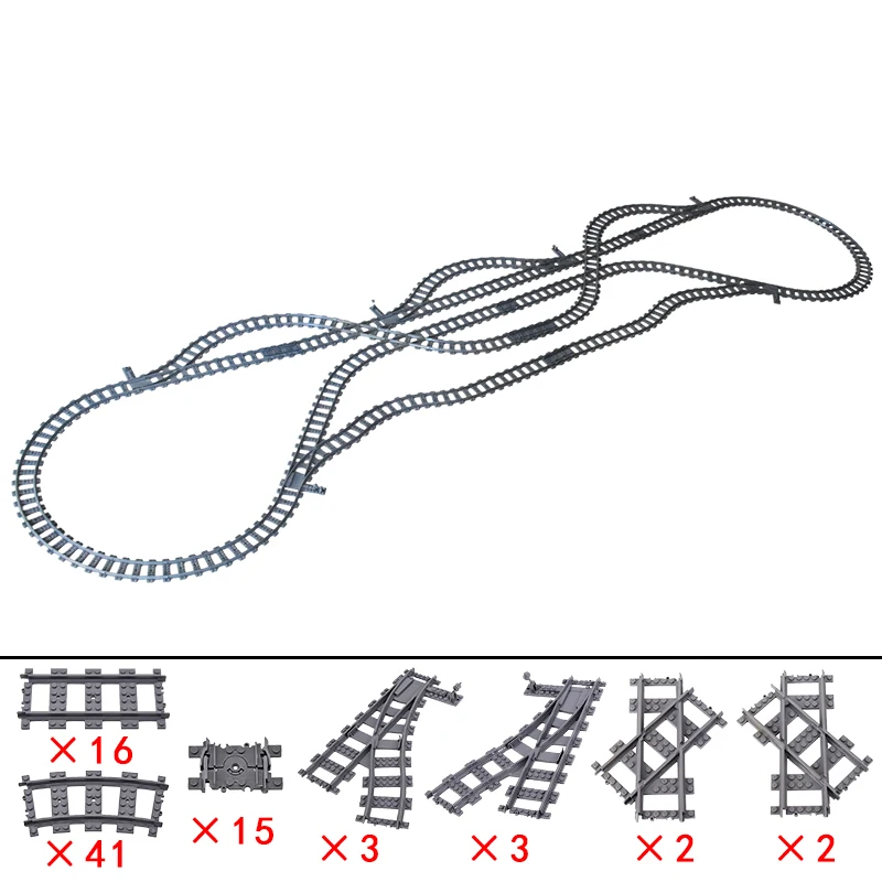 MOC Creative Expert Ideas City Train 82pcs Tracks Single Slip Switch Crossings Rails Bricks Building Blocks DIY Toys kids gifts
MOC Creative Expert Ideas City Train 82pcs Tracks Single Slip Switch Crossings Rails Bricks Building Blocks DIY Toys kids gifts