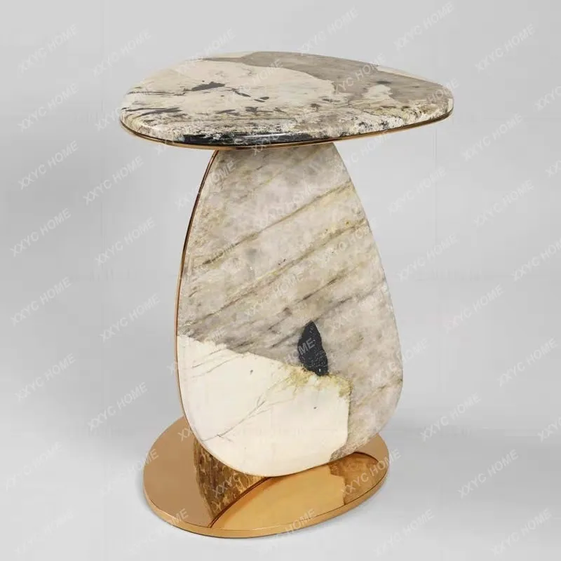 L minimalist luxury stone egg-shaped edge table living room stainless steel gold oval corner table
L minimalist luxury stone egg-shaped edge table living room stainless steel gold oval corner table