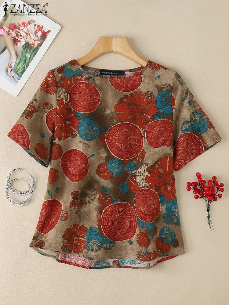 Vintage Printed Blouses ZANZEA Summer Women Short Sleeve Holiday Tops Bohemian Shirt Casual Loose Work Blusas Female Chemise
Vintage Printed Blouses ZANZEA Summer Women Short Sleeve Holiday Tops Bohemian Shirt Casual Loose Work Blusas Female Chemise