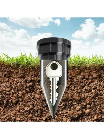 Nascondiglio per chiavi da giardino, annaffiatoio sotterraneo realistico, sicuro per chiavi, nessuna batteria necessaria, plastica resistente per la sicurezza del giardino esterno