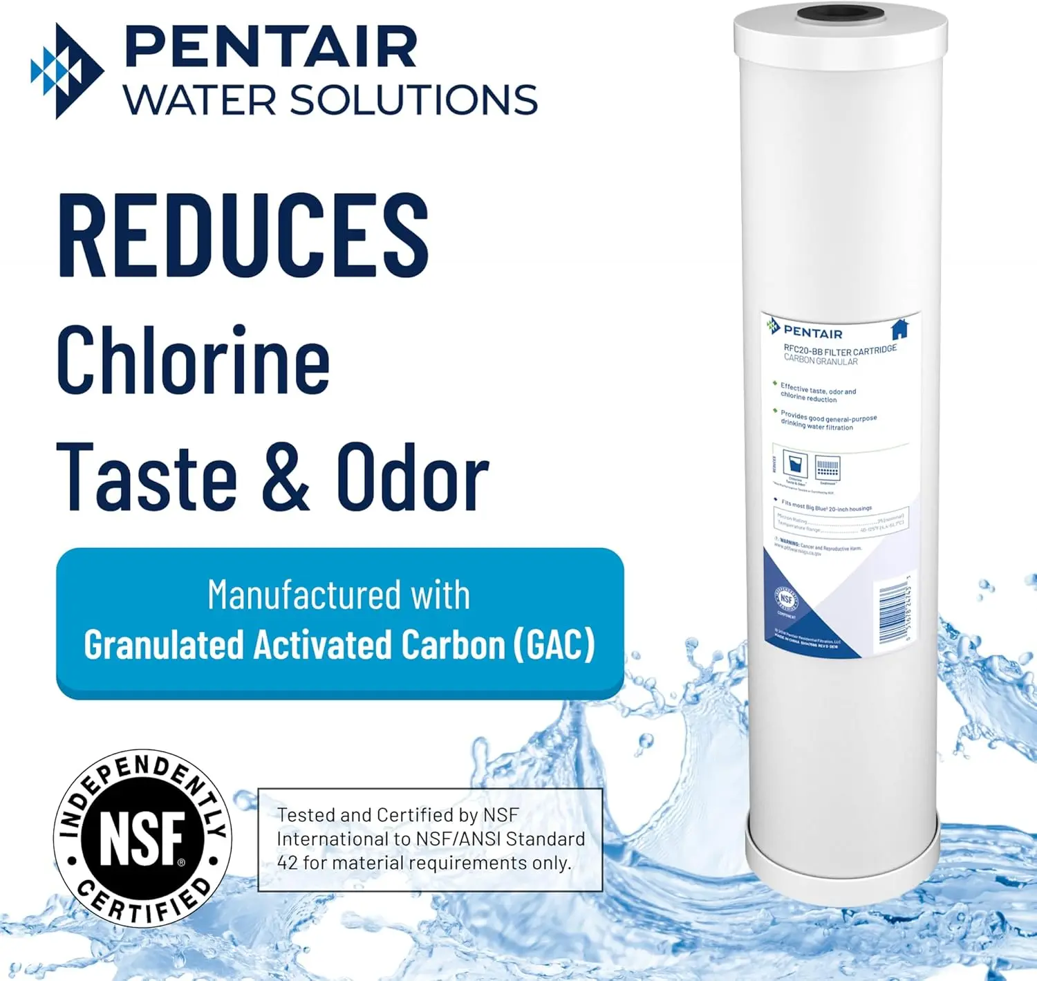 Pentair Pentek RFC-20BB Big Blue Carbon Water Filter, 20-Inch, Whole House Heavy Duty Radial Flow Carbon Replacement Cartridge w
Pentair Pentek RFC-20BB Big Blue Carbon Water Filter, 20-Inch, Whole House Heavy Duty Radial Flow Carbon Replacement Cartridge w