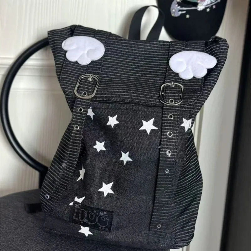 Корейский рюкзак в полоску со звездой в стиле Харадзюку, женский школьный рюкзак с мультяшными крыльями ангела, женский повседневный универсальный повседневный рюкзак Mochilas Mujer
Корейский рюкзак в полоску со звездой в стиле Харадзюку, женский школьный рюкзак с мультяшными крыльями ангела, женский повседневный универсальный повседневный рюкзак Mochilas Mujer