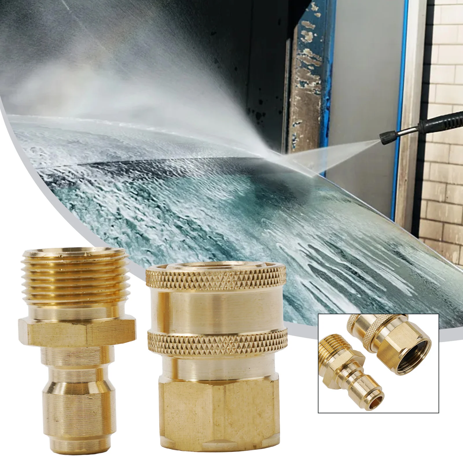 M22 Adapter for High Pressure Washer Kit Includes 3/8 Male and Female Brass Fittings Max Working Pressure 3000 psi
M22 Adapter for High Pressure Washer Kit Includes 3/8 Male and Female Brass Fittings Max Working Pressure 3000 psi