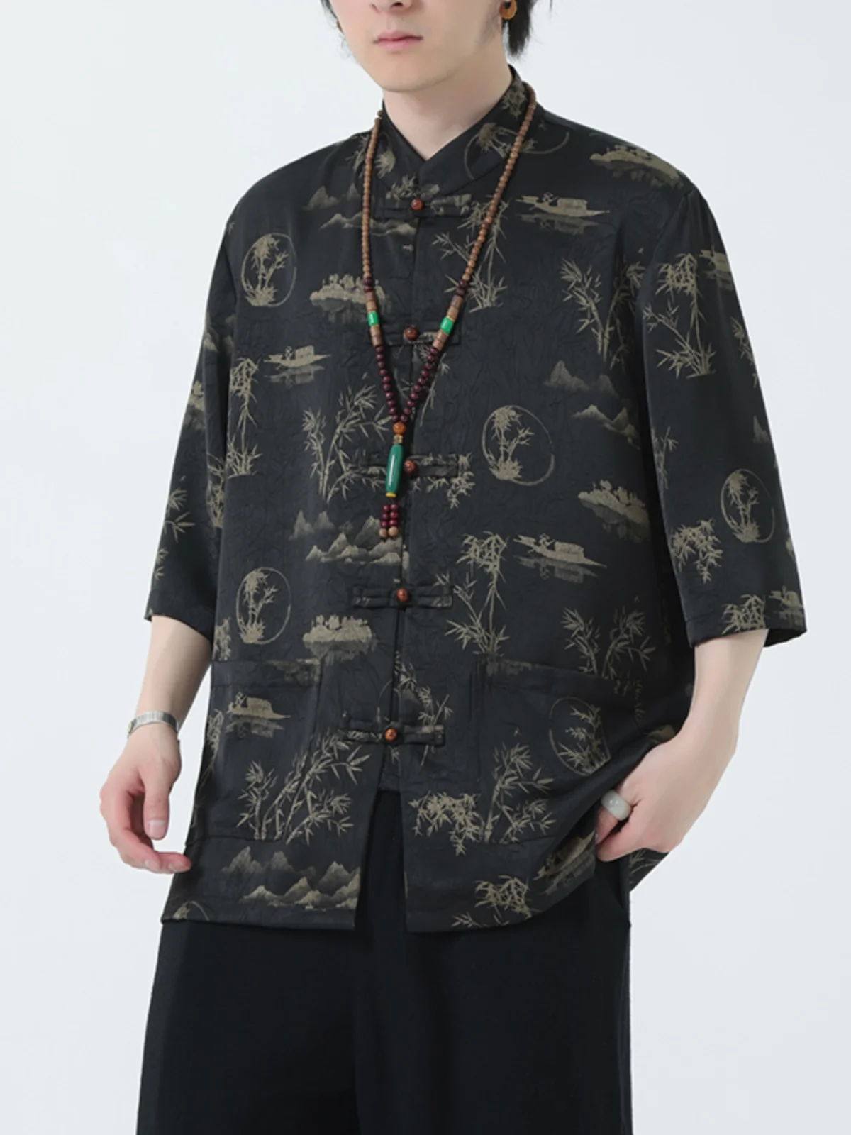 Ice Silk ort Sve irt Men's Summer Thin Large Size Loose f Sve irt New Chinese Sle Button Hanfu Top Coat
Ice Silk ort Sve irt Men's Summer Thin Large Size Loose f Sve irt New Chinese Sle Button Hanfu Top Coat