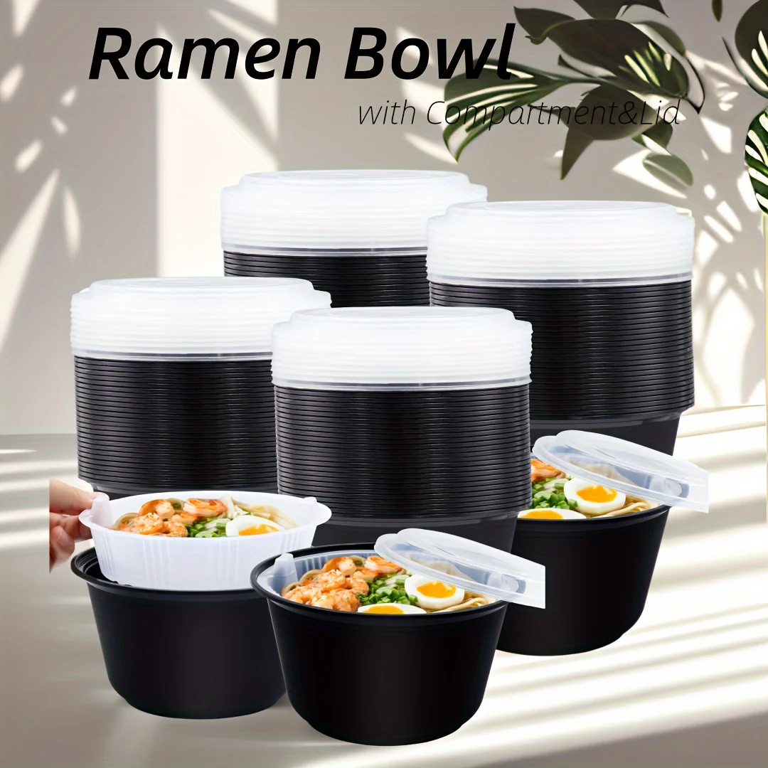 150pcs Stackable Lunch Containers with Compartments, Ramen Bowls Reusable Disposable Salad Lunch Containers, Microwave, Freezer
150pcs Stackable Lunch Containers with Compartments, Ramen Bowls Reusable Disposable Salad Lunch Containers, Microwave, Freezer
