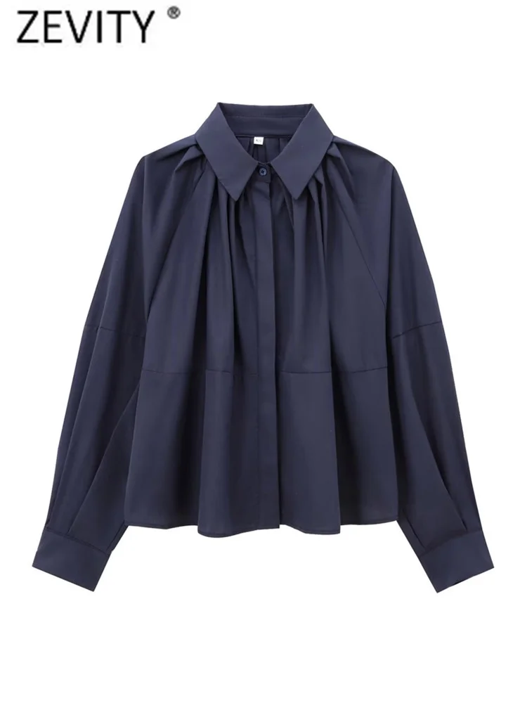 Zevity Women Fashion Solid Color Pleated Loose Cape Poplin Blouse Office Lady Business Loose Slim Shirt Blusas Chic Tops LS7319
Zevity Women Fashion Solid Color Pleated Loose Cape Poplin Blouse Office Lady Business Loose Slim Shirt Blusas Chic Tops LS7319