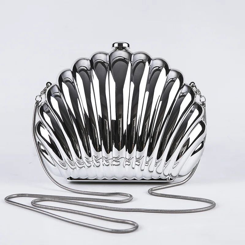 Gold Silver Beige Seashell Shape Box Evening Bags for Women Metal Chain Shoulder Bag Crossbody Dinner Party Small Clutch femme
Gold Silver Beige Seashell Shape Box Evening Bags for Women Metal Chain Shoulder Bag Crossbody Dinner Party Small Clutch femme