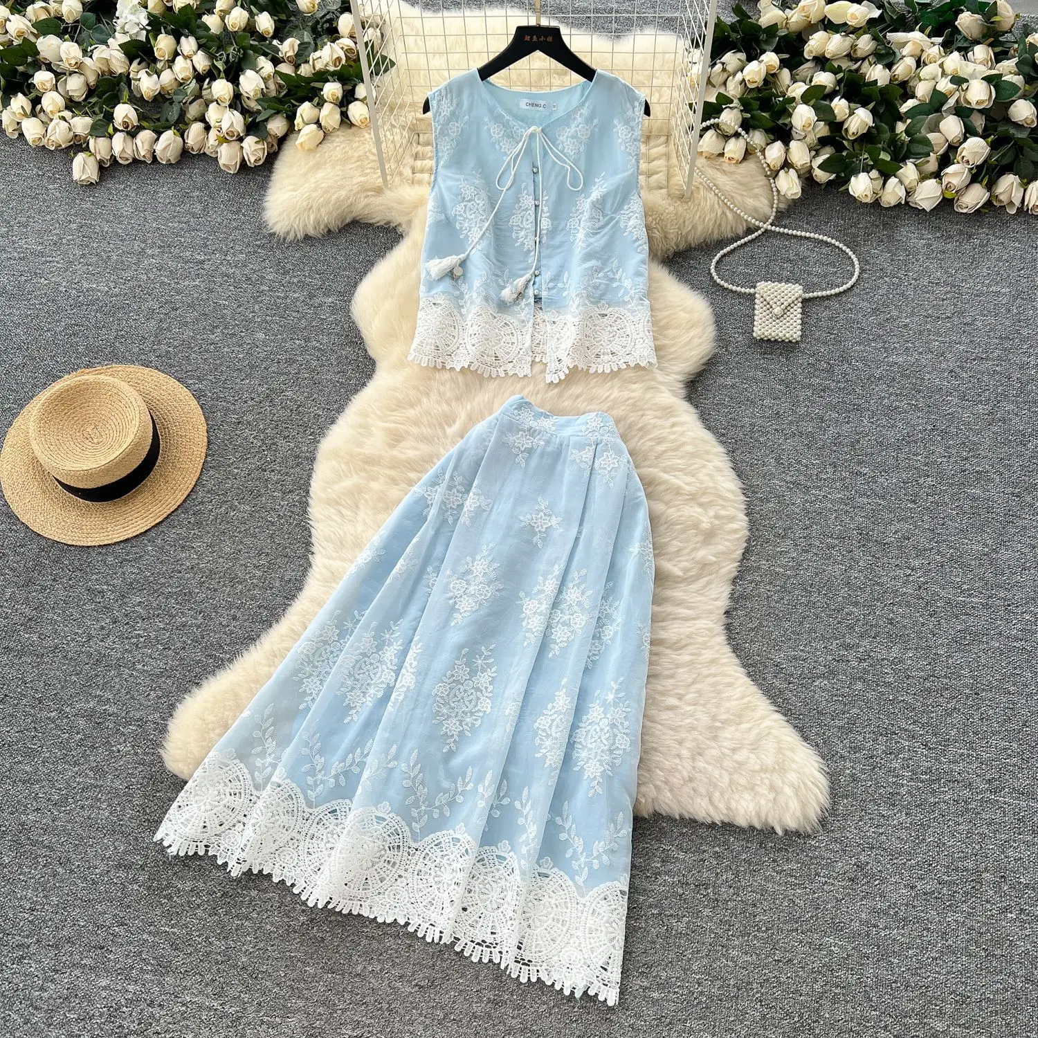 Two Piece Sets Women Skirt Set Hollow Out Matching Sets Tops Long Skirts Dress Sets High Waist Work Y2k Streetwear Beach
Two Piece Sets Women Skirt Set Hollow Out Matching Sets Tops Long Skirts Dress Sets High Waist Work Y2k Streetwear Beach