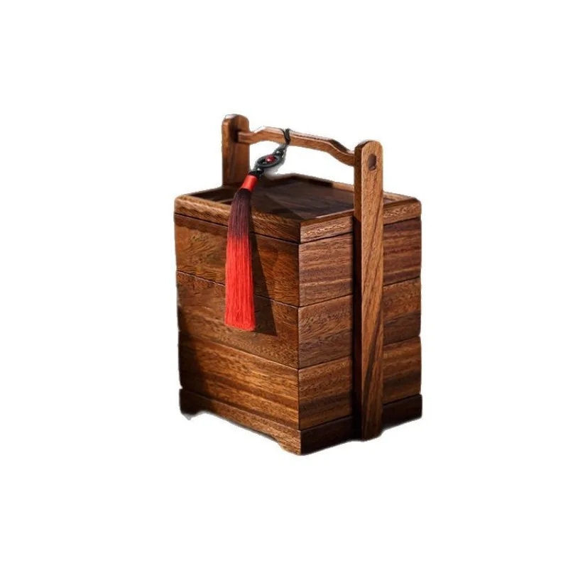 Walnut hand basket multi-layer dim sum box, integrated new Chinese wedding gift storage box
Walnut hand basket multi-layer dim sum box, integrated new Chinese wedding gift storage box