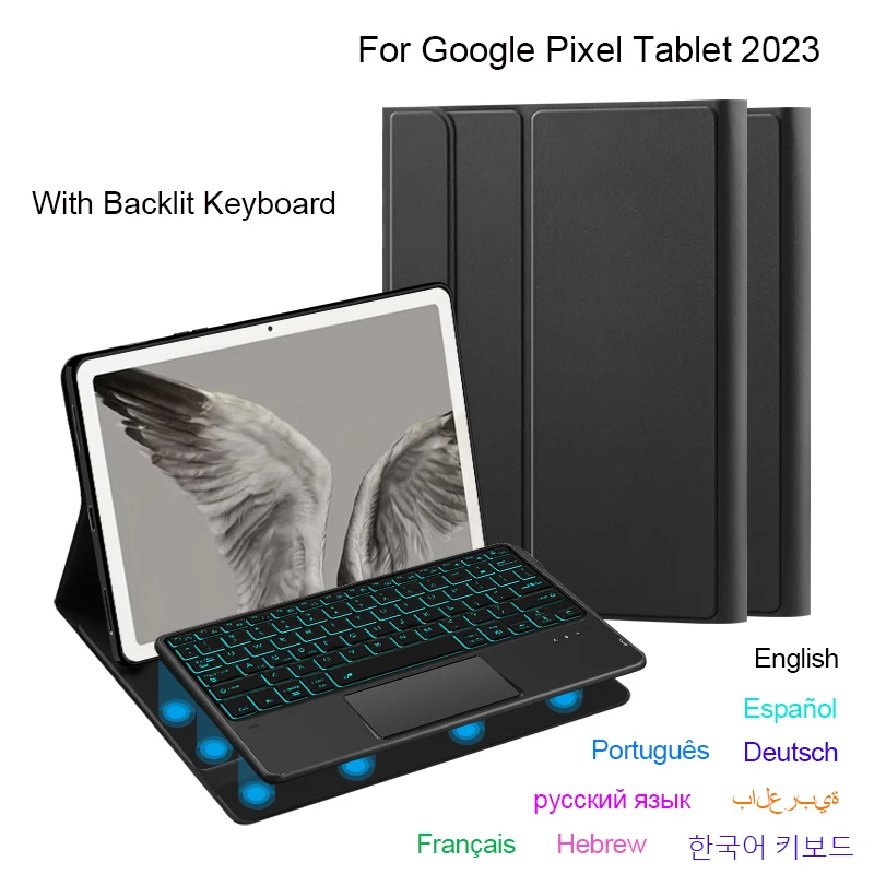 Чехол для клавиатуры с португальской раскладкой для планшета Google Pixel 2023, 11 дюймов, Bluetooth-клавиатура, защитная подставка чехол с тачпадом и подсветкой
Чехол для клавиатуры с португальской раскладкой для планшета Google Pixel 2023, 11 дюймов, Bluetooth-клавиатура, защитная подставка чехол с тачпадом и подсветкой