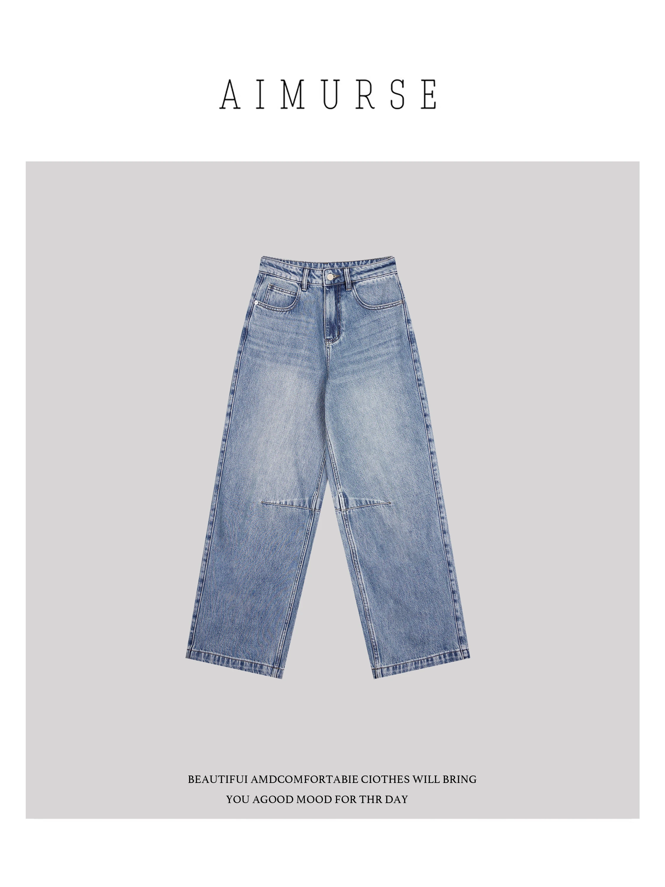 AIMURSE Spring Summer Casual Pure Cotton Versatile Jeans T-Stage Blue Trendy Straight Leg Zipper Closure Natural Waist
AIMURSE Spring Summer Casual Pure Cotton Versatile Jeans T-Stage Blue Trendy Straight Leg Zipper Closure Natural Waist