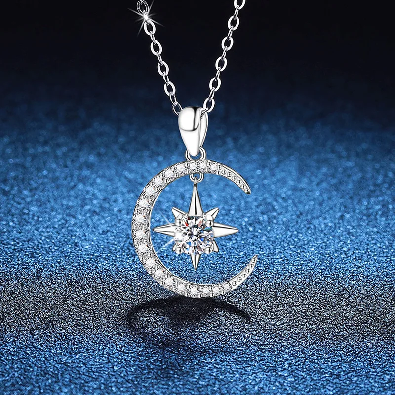 Platinum PT950 18K Gold Necklace, Moissanite Pendant, Star Light Luxury Korean Version Necklace, 0.5carat Moissanite Necklace
Platinum PT950 18K Gold Necklace, Moissanite Pendant, Star Light Luxury Korean Version Necklace, 0.5carat Moissanite Necklace