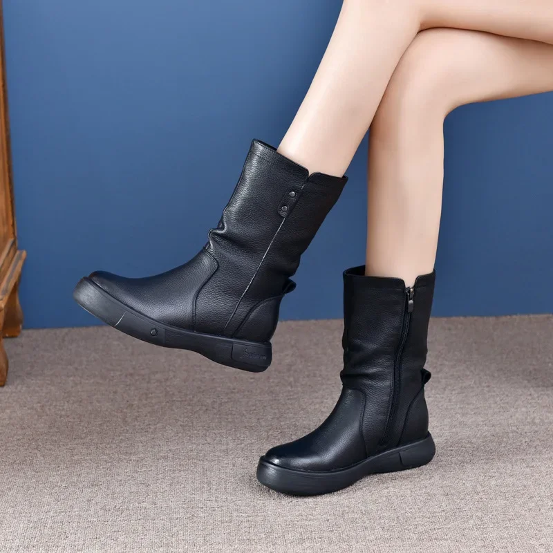 Krasovki 3.5cm Natural Genuine Leather Motorcycle Knee High Vintage Punk Ankle Booties Platform Wedge Flats Women Booties Boots
Krasovki 3.5cm Natural Genuine Leather Motorcycle Knee High Vintage Punk Ankle Booties Platform Wedge Flats Women Booties Boots