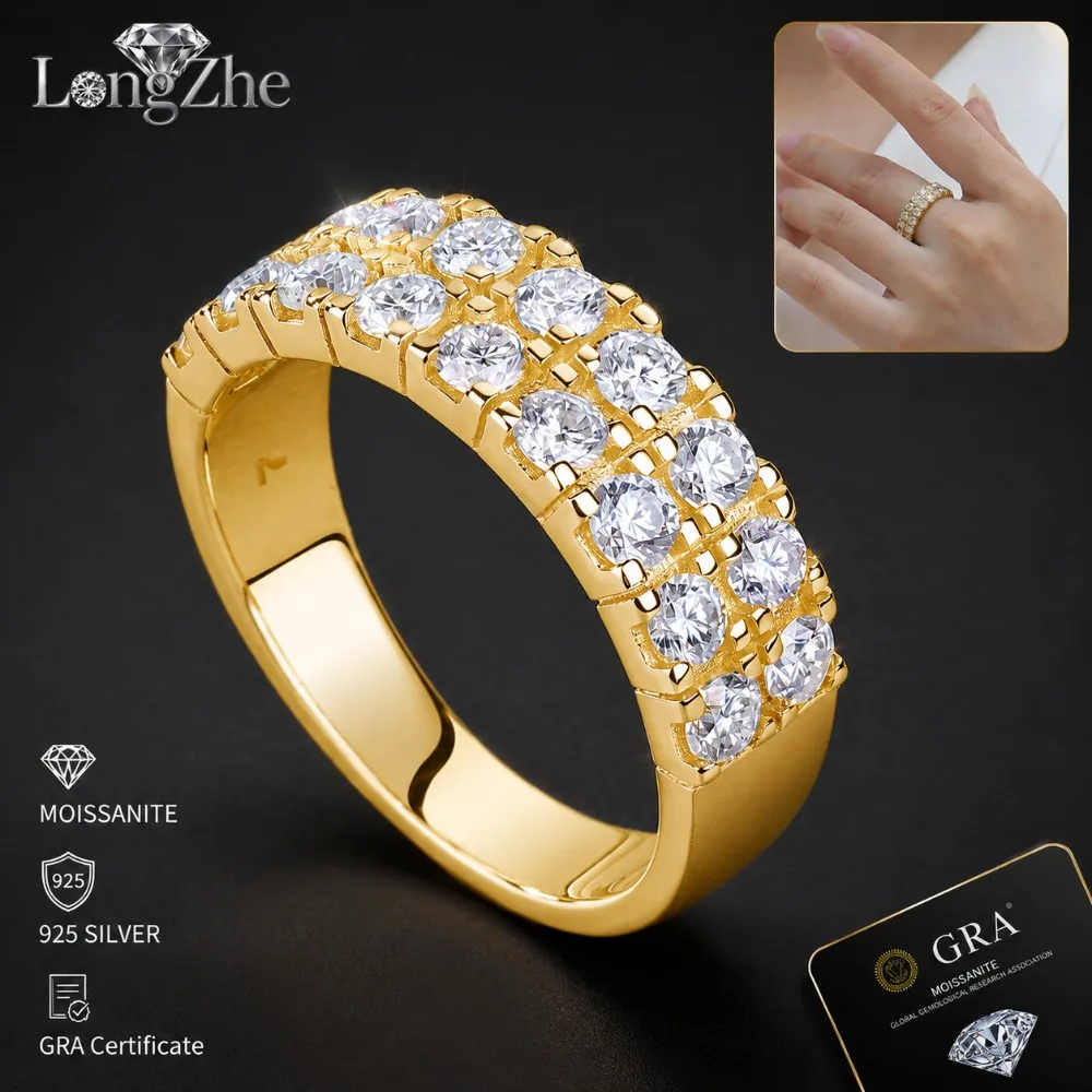 Moissanite Double Row Ring for Women 2.5mm 18 Stones S925 Sterling Silver Pave Band Wedding Anniversary Gift Fine Jewelry
Moissanite Double Row Ring for Women 2.5mm 18 Stones S925 Sterling Silver Pave Band Wedding Anniversary Gift Fine Jewelry