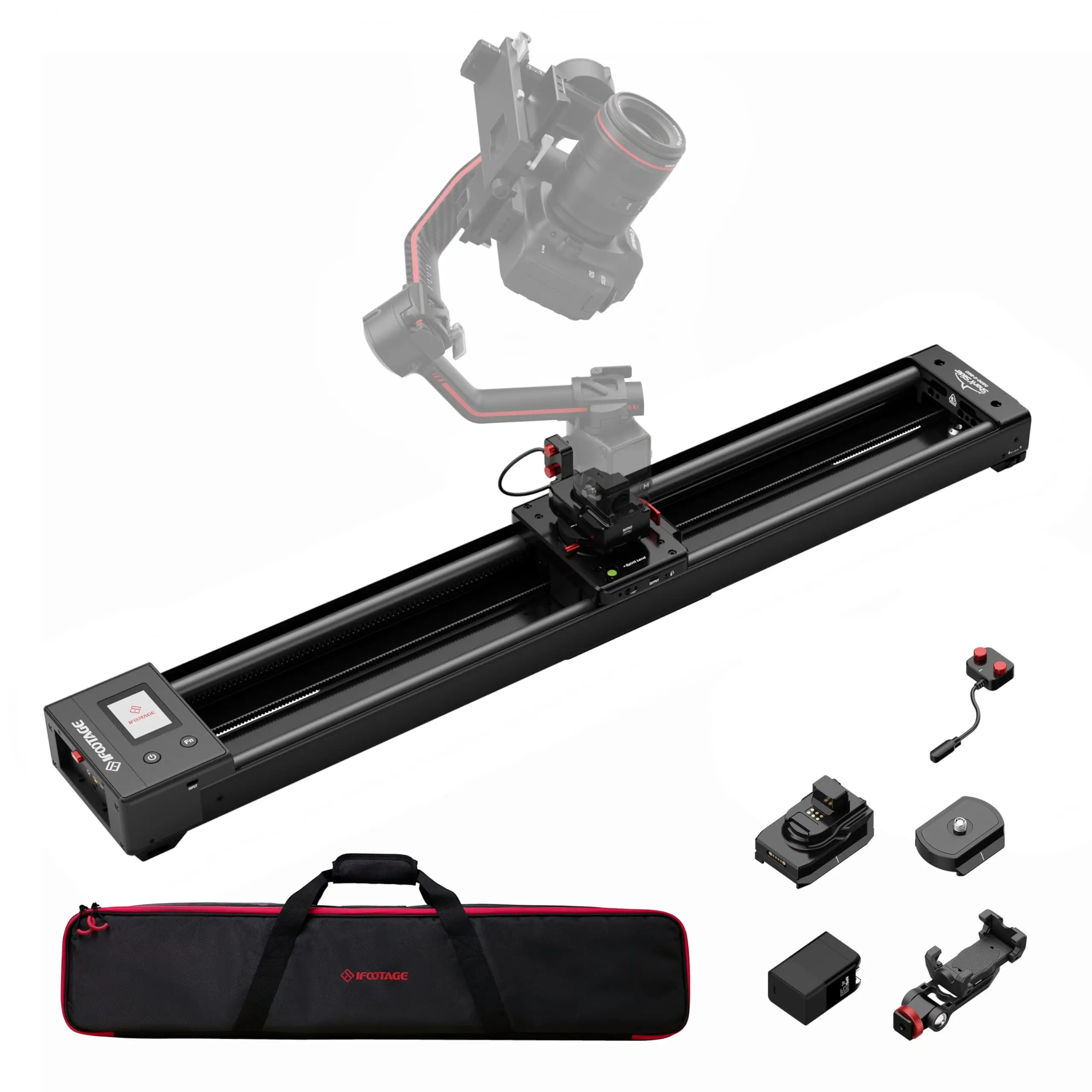 IFOOTAGE Shark Slider Nano II 860 Motorized Camera Slider - 26" Multi-Axis Pan Slider for DJI RS 2/RS3 Pro/RS 4/RS 4 Pro Gimbals
IFOOTAGE Shark Slider Nano II 860 Motorized Camera Slider - 26" Multi-Axis Pan Slider for DJI RS 2/RS3 Pro/RS 4/RS 4 Pro Gimbals