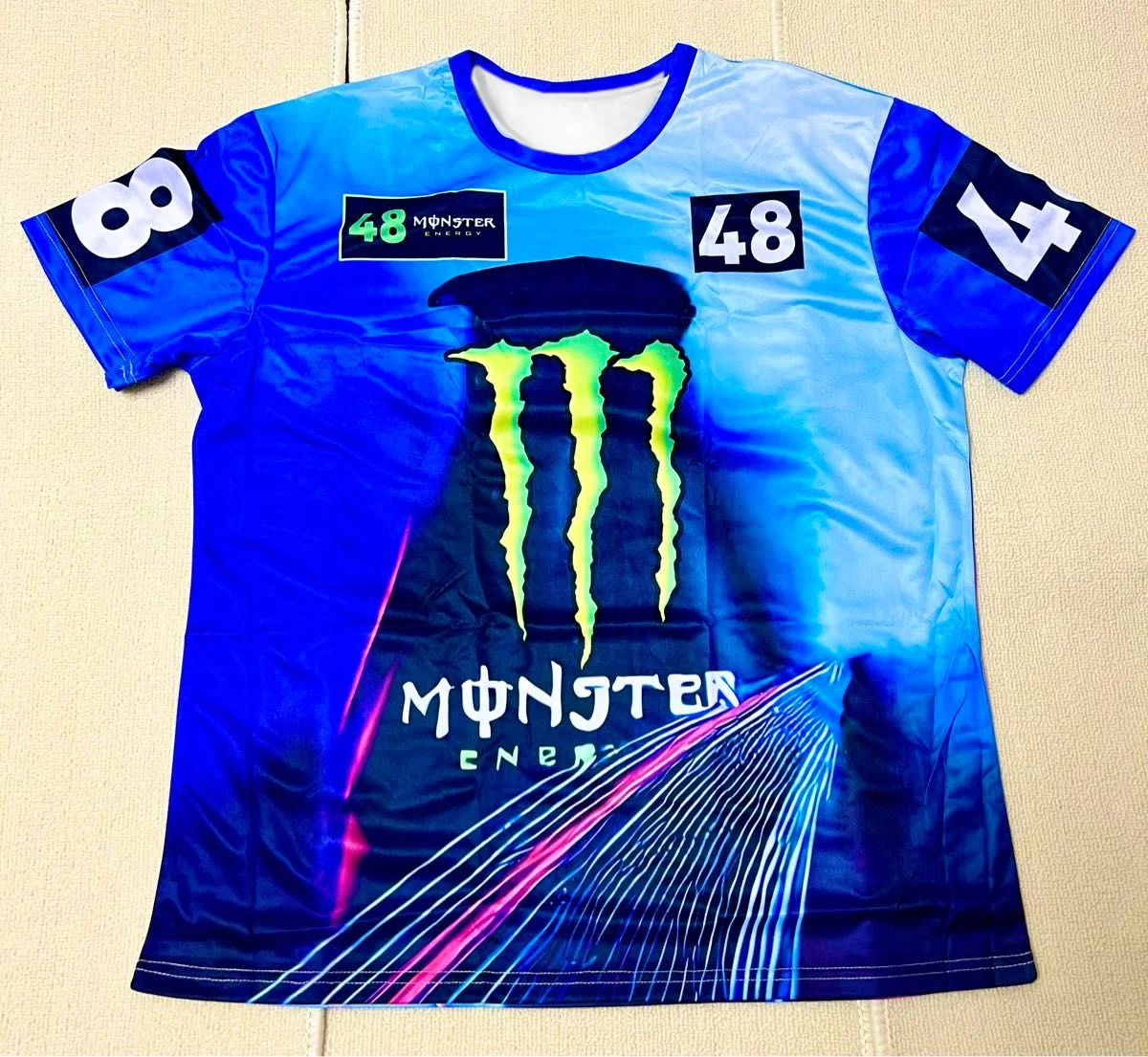 Latest Unisex Monster Energy Racing T-shirt, Size 48, Quick-drying, Loose-fitting, Sporty, Casual Cycling Top.
Latest Unisex Monster Energy Racing T-shirt, Size 48, Quick-drying, Loose-fitting, Sporty, Casual Cycling Top.