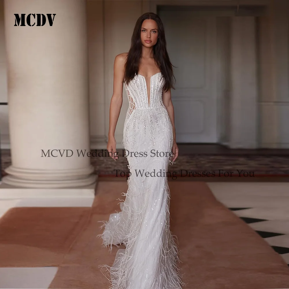 MCDV Feature Mermaid Wedding Dresses 2026 Detachable Shoulder Strapless Applique Shiny Bride Gowns vestidos de novia Customized
MCDV Feature Mermaid Wedding Dresses 2026 Detachable Shoulder Strapless Applique Shiny Bride Gowns vestidos de novia Customized