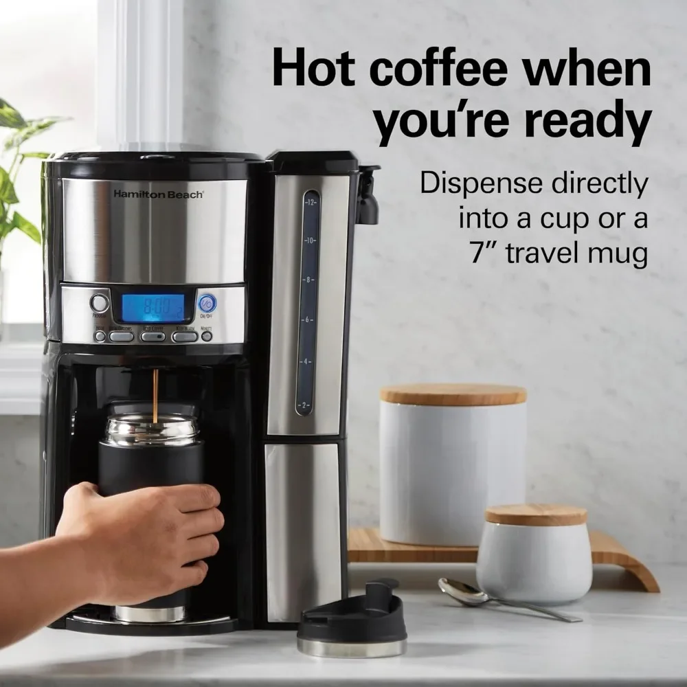 Coffee Maker with 12 Cup Capacity & Internal Storage Coffee Pot,Black/Stainless Steel
Coffee Maker with 12 Cup Capacity & Internal Storage Coffee Pot,Black/Stainless Steel