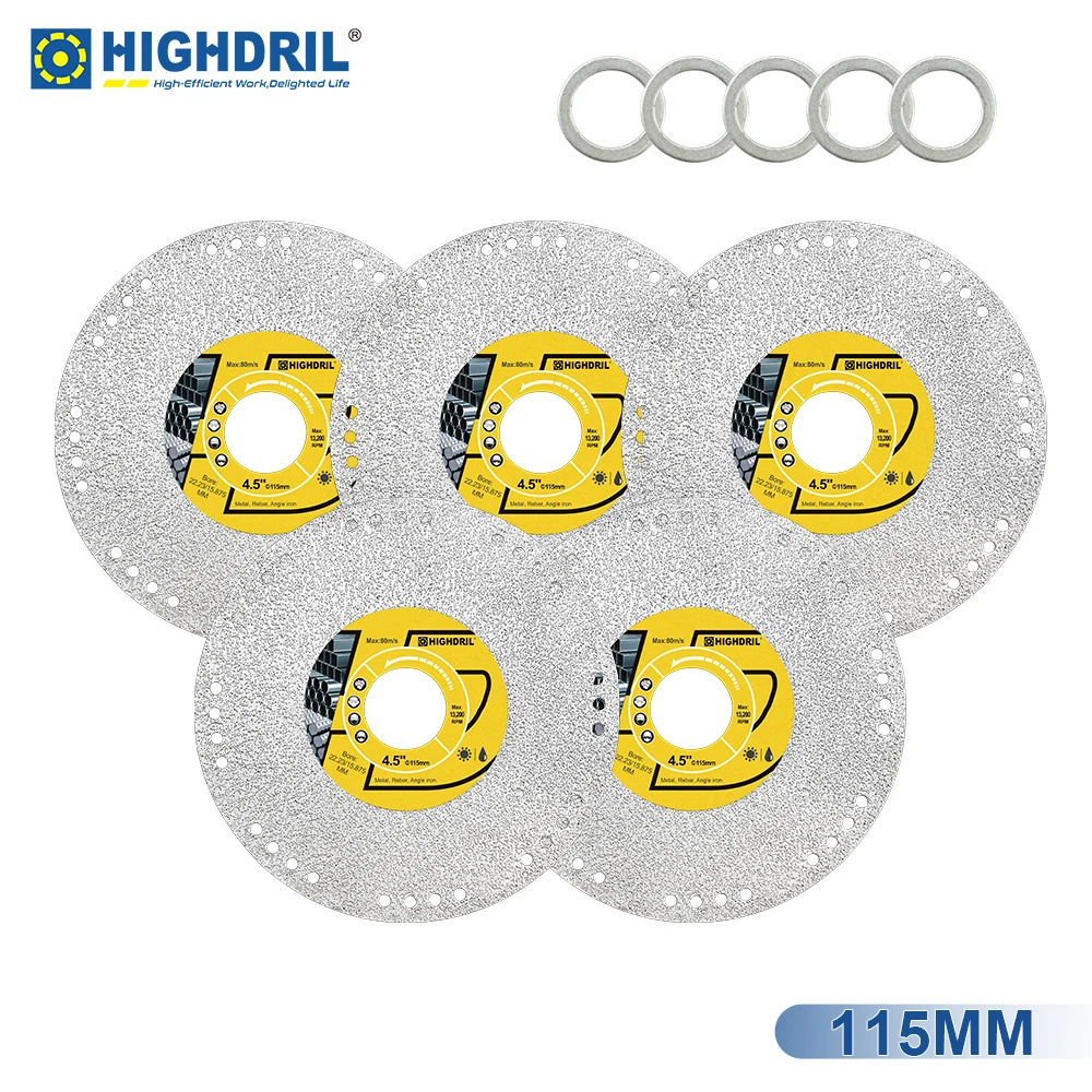HIGHDRIL 115mm Metal Double-side Cutting Grinding Disc 1/3/5pcs 4.5inch For Rebar Steel Pipe Aluminum Iron Saw Blade Cut Plate
HIGHDRIL 115mm Metal Double-side Cutting Grinding Disc 1/3/5pcs 4.5inch For Rebar Steel Pipe Aluminum Iron Saw Blade Cut Plate