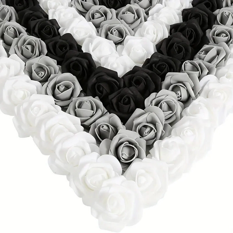 50Pcs Black White Gray Artificial Flowers Heads Foam Fake Flowers for Home Decor Wedding Decoration Bride Craft Gift Accessories
50Pcs Black White Gray Artificial Flowers Heads Foam Fake Flowers for Home Decor Wedding Decoration Bride Craft Gift Accessories