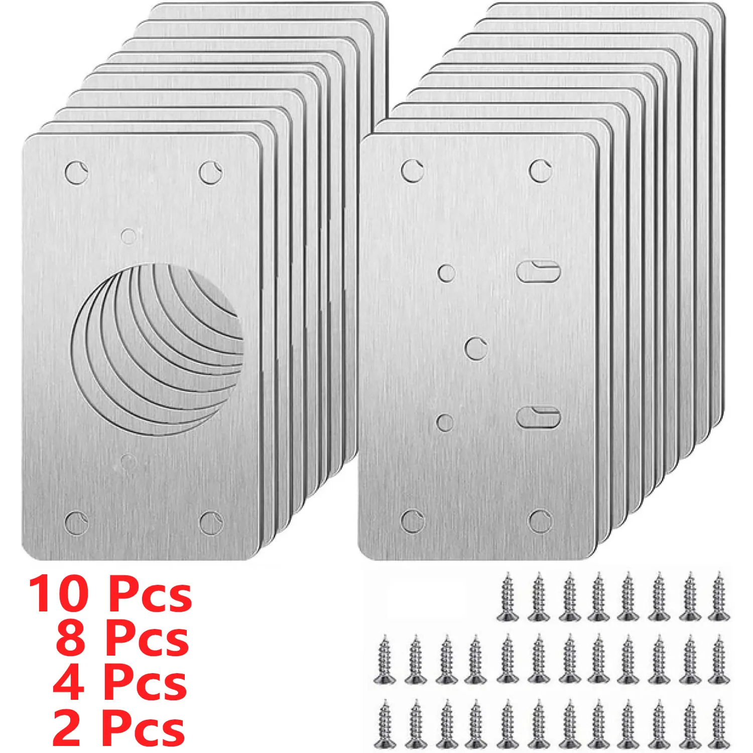10/8/4-Piece Cabinet Hinge Repair Plate Kit for Home Cabinets and Furniture Stainless Steel Door Mounting Plate with Holes
10/8/4-Piece Cabinet Hinge Repair Plate Kit for Home Cabinets and Furniture Stainless Steel Door Mounting Plate with Holes