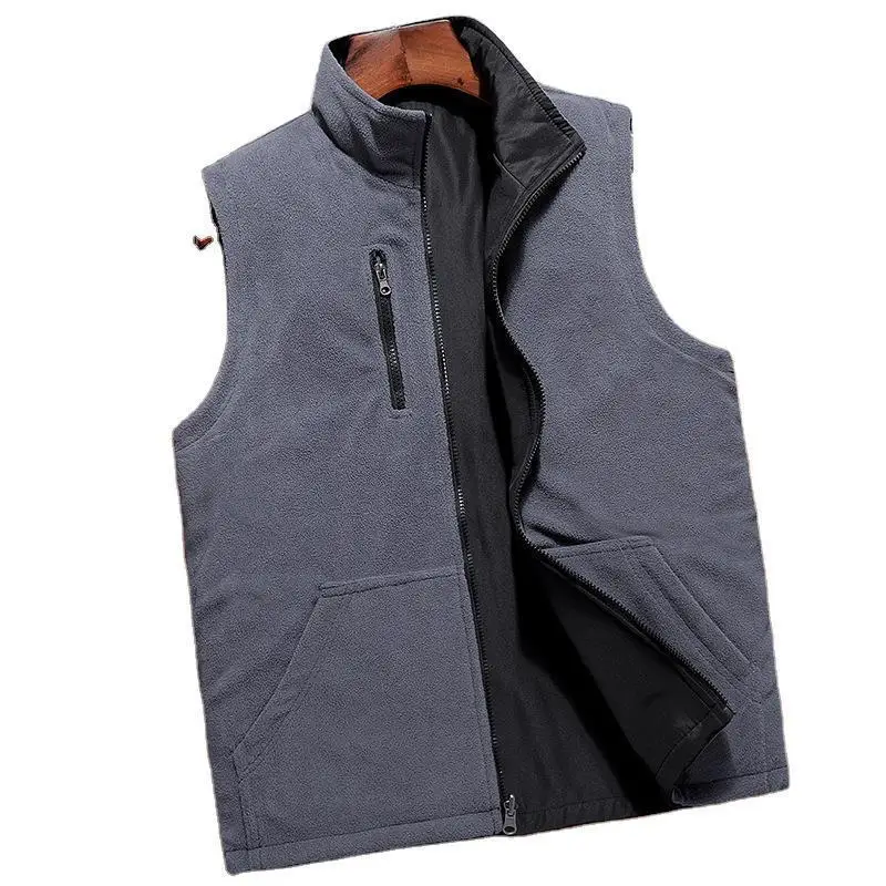 New Spring And Autumn Fleece Large Size Reversible Men's Vest Zipper Pocket Solid Color Sportwear Quick-drying Warm Waistcoat
New Spring And Autumn Fleece Large Size Reversible Men's Vest Zipper Pocket Solid Color Sportwear Quick-drying Warm Waistcoat