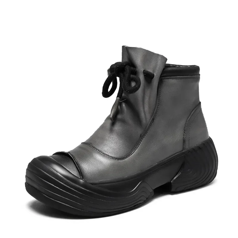 5cm Slip On Retro Ankle Boots Booties Autumn Spring Women Shoes Big Toe Loafer Genuine Leather Platform Wedge Flats
5cm Slip On Retro Ankle Boots Booties Autumn Spring Women Shoes Big Toe Loafer Genuine Leather Platform Wedge Flats