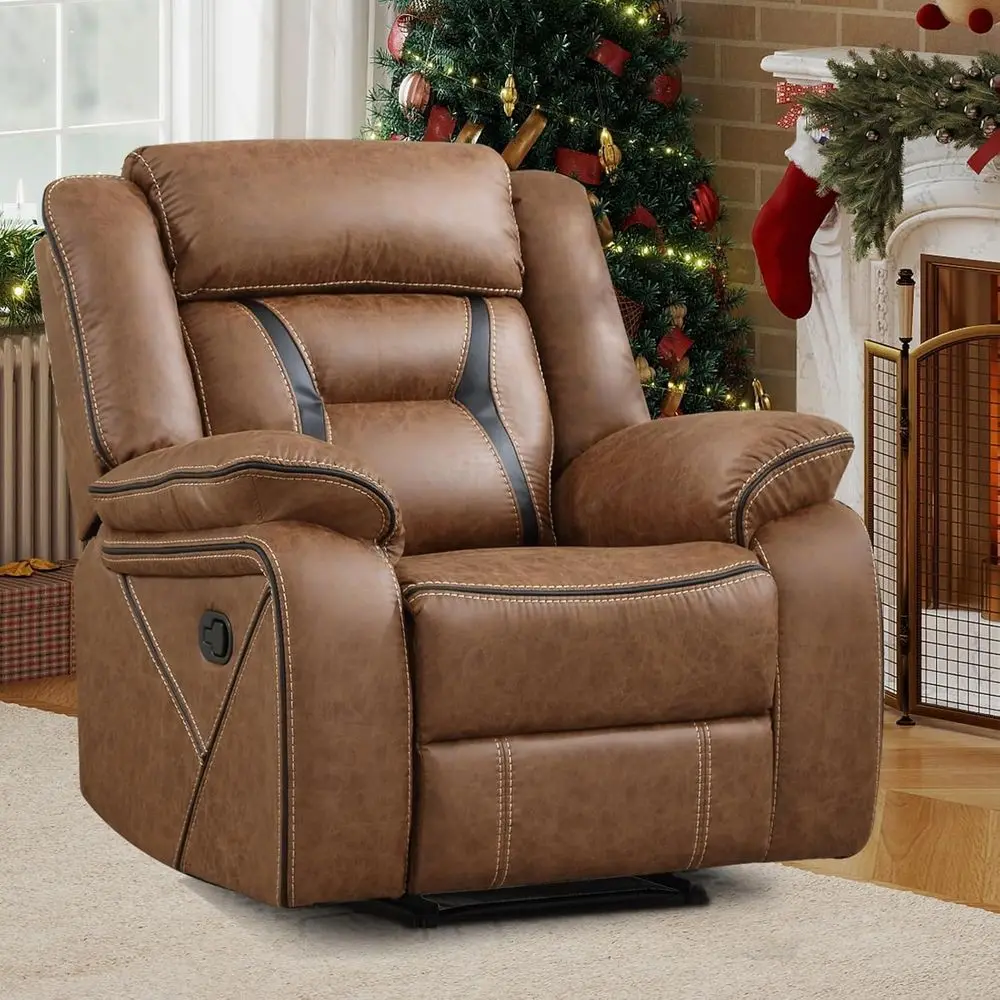 Faux Leather Manual Recliner Chair, Modern Design Single Reclining Sofa Chair with Comfortable Armrest and Backrest, Furniture f
Faux Leather Manual Recliner Chair, Modern Design Single Reclining Sofa Chair with Comfortable Armrest and Backrest, Furniture f