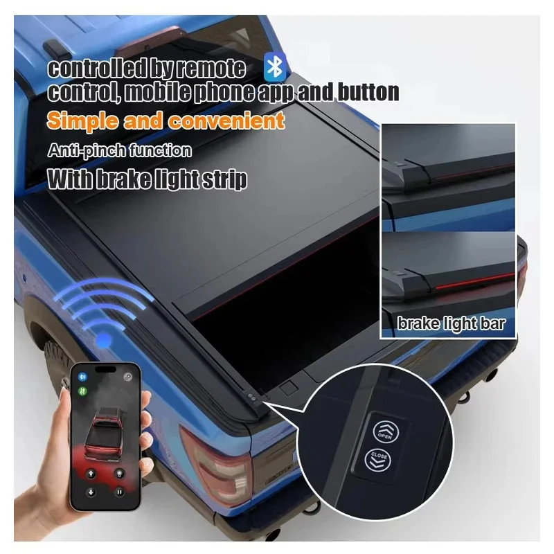 High Quality Electric Retractable Roll Cover Roller Shutter Lid Truck Bed Tonneau Cover For BYD Shark 6 2024-2025
High Quality Electric Retractable Roll Cover Roller Shutter Lid Truck Bed Tonneau Cover For BYD Shark 6 2024-2025