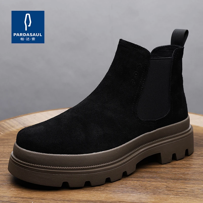 Pardasaul new men's leather boots British style versatile and trendy short boots with fleece men's boots 241128
Pardasaul new men's leather boots British style versatile and trendy short boots with fleece men's boots 241128