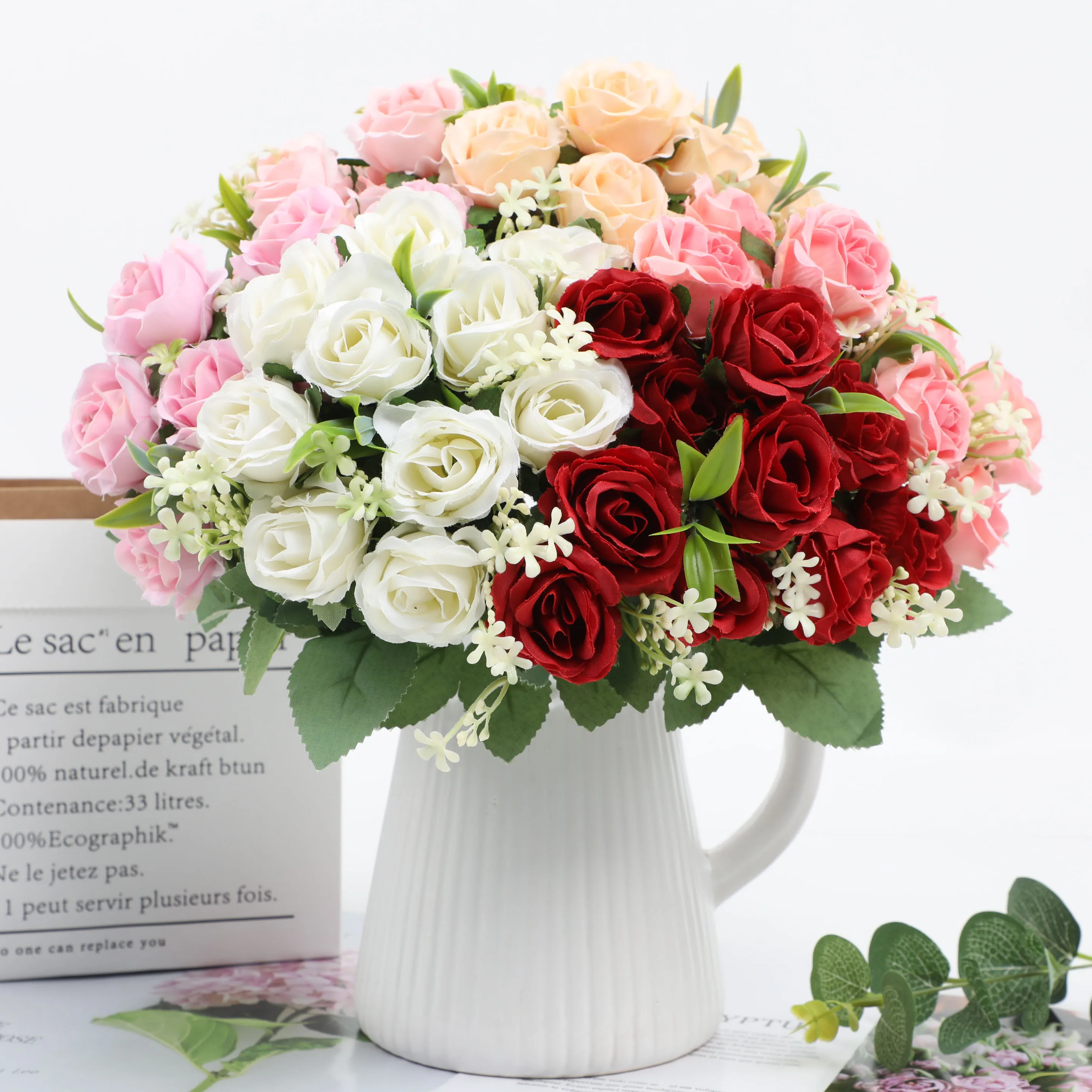 Artificial Rose Bouquet - Fake Flowers for Wedding Bridal Bouquet Home Decor Outdoor Hotel Party Photography Props (Red/Colours
Artificial Rose Bouquet - Fake Flowers for Wedding Bridal Bouquet Home Decor Outdoor Hotel Party Photography Props (Red/Colours