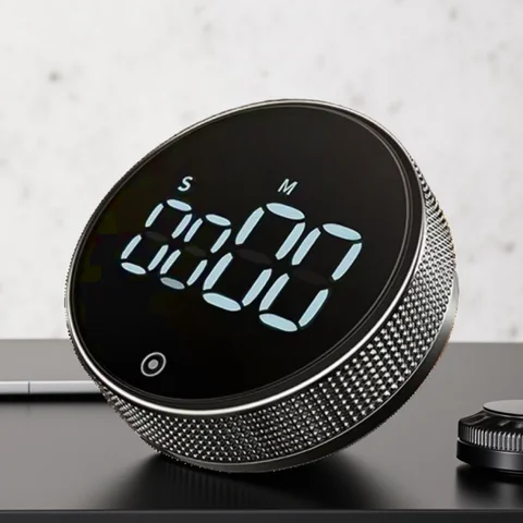 DINRGO 磁気キッチンタイマー デジタルタイマー 手動カウントダウン ロータリータイマー 機械式調理タイマー 調理シャワー ストップウォッチ