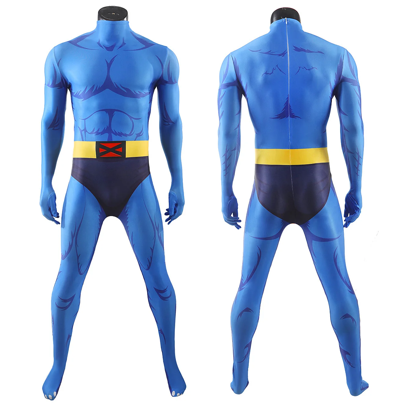 X-Men 97 Beast Hank McCoy Cosplay Bodysuit 3D Printed Blue Muscle Zentai Suit with X Logo for Men Halloween Comic Con Costume
X-Men 97 Beast Hank McCoy Cosplay Bodysuit 3D Printed Blue Muscle Zentai Suit with X Logo for Men Halloween Comic Con Costume