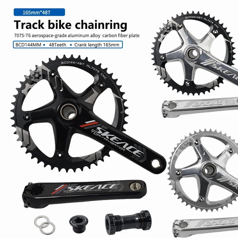 SKEACE Road Bike Crankset HollowTech Fixed Gear 144BCD 48T 3D Forged Aluminum Chainwheel 165mm BMX Racing Bicycle Accessories
SKEACE Road Bike Crankset HollowTech Fixed Gear 144BCD 48T 3D Forged Aluminum Chainwheel 165mm BMX Racing Bicycle Accessories